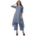 thumbnail image 2 of Moomaya Kurti Asymétrique avec Ensemble Pantalon Femmes Chanderi Imprimé Tenue de Fête Vêtements, 2 of 6
