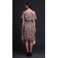 thumbnail image 2 of Bimba Pink Geometric Print Flutter Sleeve Womens Party Tunic Cold Shoulder Midi Dress - Medium, 2 of 6