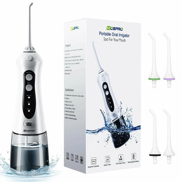 Toytexx Cordless Electric Water Flosser, 300ML Oral Irrigator with 4 Tips & 3 Modes, USB Rechargeable (WhiteGrey)