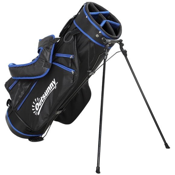 Outsunny Sac de Support de Golf Ultraléger, Sac de Golf pour Homme Toutes Saisons Bleu