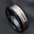 thumbnail image 3 of Fashion Men Matte Stripe Titanium Steel Band Ring Wedding Party Jewelry Gift, 3 of 5