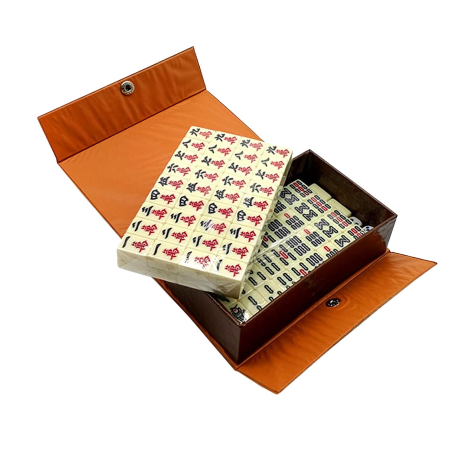 ZheElen Ensemble de Mah-Jong de Voyage Portable avec Boîte de Rangement pour Voyage Fête Adultes Enfants