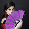 thumbnail image 4 of Dvruxg LED Glowing Hand Held Folding Fan Stage Performance Show Light Up Fan Birthday Party Dance Gift Wedding Night Bar Club Fluorescent Props, 4 of 5