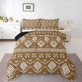 thumbnail image 1 of Erosebridal Bohemian Aztec Bedding Sets Queen with Comforter, Tribal Geometric Pattern Duvet Insert, Brown, Reversible 3pcs, 1 of 8