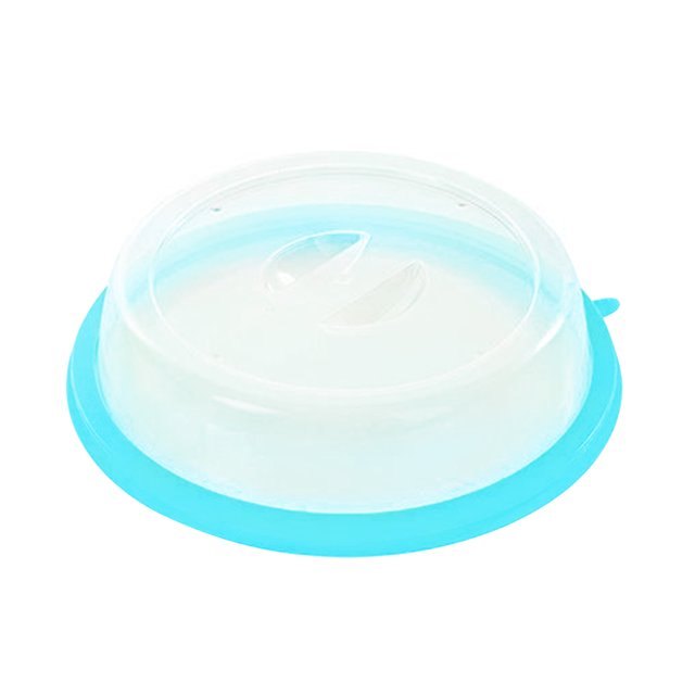 Oven Food Cover Plastic Microwave Oven Splatter Cover Bowl Splatter Lid Heat-resistant Heating Protector, Blue