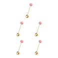 thumbnail image 2 of Transemion 1/2/3/5 Cartoon Adorable Restaurant Hotel Tableware Portable Washable Stainless Steel Stirring Mixing Dinnerware Cake Flatware Candy Spoon Brown 5PCS, 2 of 6