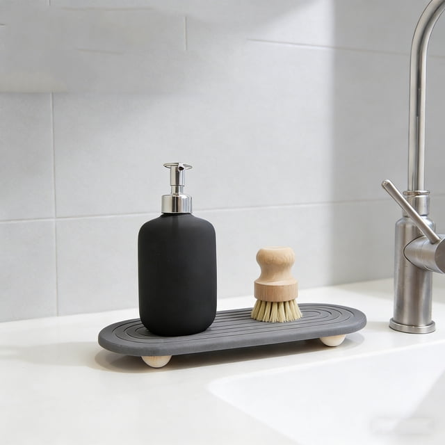 Fwttom Home Decor Kitchen Sink Organizer s Tone Faucet Mat for Kitchen Sink Sink Tray
