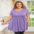 thumbnail image 4 of Tunique Grande Taille pour Femmes Manches Courtes Roses Vertes Hauts 3X Col Rond Vêtements Été Fluide Vêtements de Maternité Chemise, 4 of 6