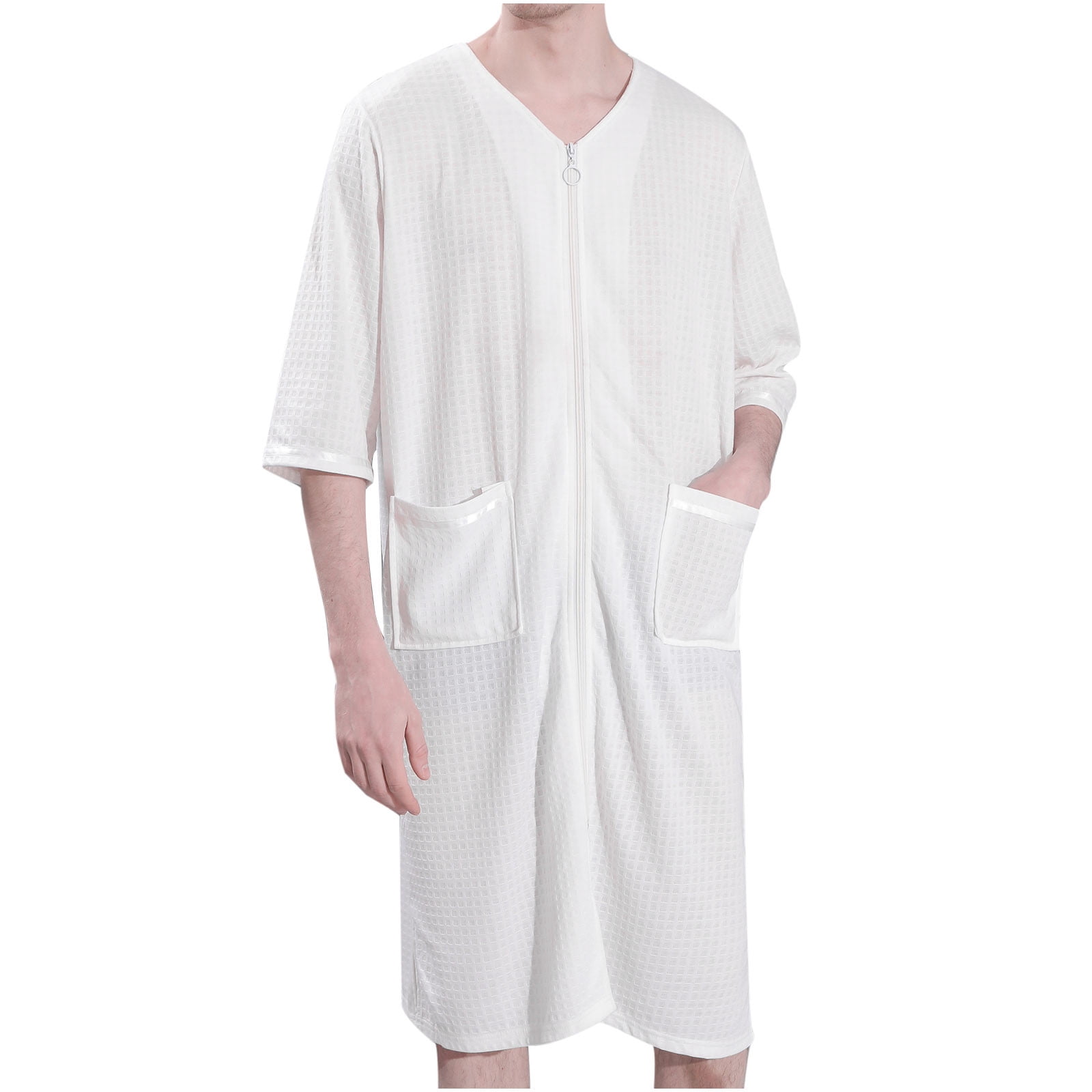 Gift TIMIFIS Mens Robe Water-absorbent And Quick-drying Can Be Worn Outside With Zipper Couple Yukata Pajamas pring/Summer