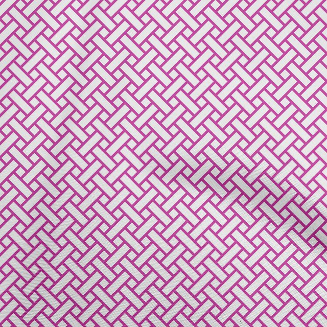 oneOone Cotton Poplin Fuschia Pink Fabric Geometric Craft Projects Decor Fabric Printed by The Yard 42 Inch Wide