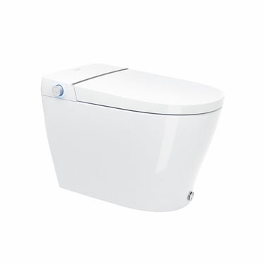 Toilette bidet intelligente ECOWAY Lux 1 pièce, à chasse unique allongée sans réservoir standard de 3,8 LPF en blanc