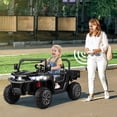 thumbnail image 4 of Gymax 24V Kids Ride On Dump Truck 2-Seater Electric Truck w/ Remote Control Black, 4 of 9