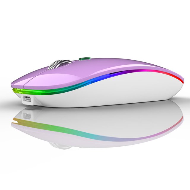 Wireless Bluetooth Mouse Rechargeable Silent Mouse Dual Mode (Bluetooth 5.1 + 2.4G) with Nano Receiver