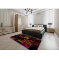 thumbnail image 4 of Ahgly Company Indoor Rectangle Abstract Red Brown Patchwork Area Rugs, 2' x 4', 4 of 6