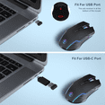 thumbnail image 2 of 2X Wireless Mouse Mouse Jiggler Mouse Mover LED Rechargeable 2.4G Mause Ergonomic Mini Mouse USB Optical Mice 1600 DPI, 2 of 5