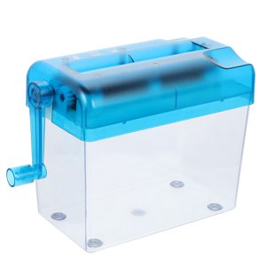 HLONK bleu WearResistant Déchiqueteuse manuelle de papier pour usage domestique ABS Matériel excellent pour la destruction de documents 8,5x4,3 pouces