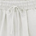 thumbnail image 5 of Timegard Plus Size Shorts for Women Cotton Linen Elastic Waist Drawstring Ruched Casual Loose Shorts, 5 of 5
