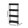 thumbnail image 3 of Slim Rolling Storage Organizer with 4 Tiers, Waterproof Plastic, Mobile Laundry Room Bathroom Kitchen Shelving Unit for Narrow Spaces, 3 of 6