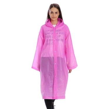 PVCS Ponchos de Pluie Transparents pour Adultes Réutilisables, Imperméables pour Femmes Hommes avec Capuchon