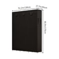 thumbnail image 3 of Black Dustproof Closet Wardrobe Multifunctional Fabric Storage Cabinet Assembly Organizer For Home Bedroom Portable Space Saving Storage Solution Easy Setup H-18 Black, 3 of 6