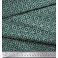 thumbnail image 3 of Soimoi Green Poly Georgette Fabric Arrow & Diamond Geometric Print Fabric by Yard 42 Inch Wide, 3 of 5