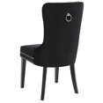 thumbnail image 4 of Ensemble de deux chaises d'appoint modernes en velours et bois massif – noires, 4 of 7