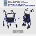 thumbnail image 4 of HOMCOM Adjustable Aluminum Rollator Fold Drive Medical Wheelchair W/ Bag, 4 of 10