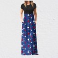thumbnail image 2 of QIPOPIQ Robes pour Femmes avec Poches Manches Courtes Tendance Imprimé Fête de l'Indépendance Robe d'Été Vacances Longue Robe Offres 2023, 2 of 7