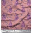 thumbnail image 1 of Soimoi Tissu de Soie Rouge Feuilles & Paisley Tissu Imprimés par Yard 42 Pouces de Large, 1 of 3