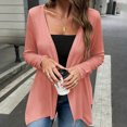 thumbnail image 3 of Womens Open Front Cardigan Tops Lightweight Long Sleeve Casual Cardigan Thin Fall Loose Draped Flowy Tops Orange, L, 3 of 7