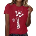 thumbnail image 1 of Birdeem Women Girls Plus Size Print Tees Short Sleeve Round Neck T Shirt Blouse Tops, 1 of 6