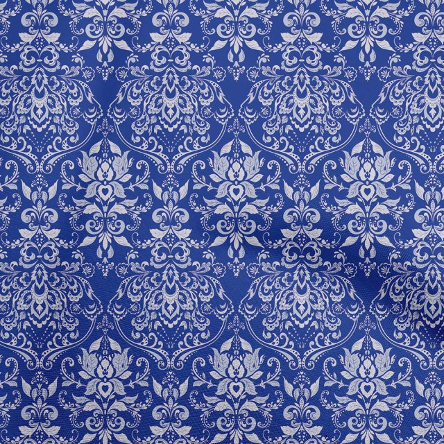 oneOone Rayon Lapis Blue Fabric Damask Sewing Craft Projects Fabric Prints By Yard 56 Inch Wide