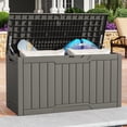 thumbnail image 2 of DEXTRUS Coffre de Terrasse Extérieur en Résine de 80 Gallons avec Poignées Latérales, Rangement pour Meubles de Patio Étanche et Verrouillable, Brun Pâle, 2 of 10
