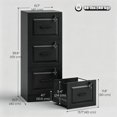 thumbnail image 2 of Classeur Vertical à 3 Tiroirs avec Verrous Indépendants, Armoire de Rangement de Bureau en MDF Noire avec Rails Ajustables pour Formats A4 et Lettre, Design Compact pour la Maison Ou le Bureau, 15,7 Pouces x 39,8 Pouces, 2 of 7