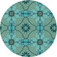 thumbnail image 1 of Ahgly Company Tapis d'Intérieur Lavable en Machine Carré Turquoise Vert, 3 Pieds Carré, 1 of 7