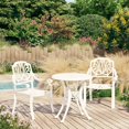 thumbnail image 1 of vidaXL 3 Piece Bistro Set Cast Aluminium White, 1 of 5