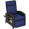 thumbnail image 1 of Outsunny Fauteuil Inclinable d'Extérieur avec Dossier et Coussin Réglables - Enfants, Bleu, 1 of 10