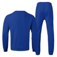 thumbnail image 5 of Kcodviy Male Casual Solid Two Suits Jacket Set with Ties Piece Suit O Neck Pinstripe Pants and Vest Mens off Shoulder Sleeve Sweatshirt Summer Suit Drawstring Pocket Pants Set, 5 of 5