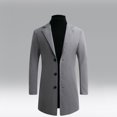 thumbnail image 1 of EGNMCR Jackets for Men Fall/winter New Style Plus Cotton Solid Color Woolen Lapel Men's Overcoat Jacket, 1 of 5