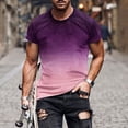 thumbnail image 1 of cllios T-Shirts Graphiques pour Hommes Grande Taille Décontractés Teinture sur Nœuds Dégradé Imprimé Manches Courtes Chemises Coupe Régulière Col Rond Décontracté Chandails d'Entraînement Gym T-Shirt Muscle Hauts, 1 of 5