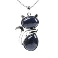 thumbnail image 1 of Colliers Pendentifs en Pierre Naturelle pour Femmes Perles en Forme de Chat Chaîne Bijoux, 1 of 6