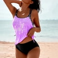 thumbnail image 2 of Pisexur Two Piece Tankini Swimsuits for Women Crew Neck Ruched Tummy Control Bathing Suits Tankini Top Swimwear with Shorts S-2XL, 2 of 4
