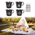 thumbnail image 4 of 5 Pieces Tea Coffee Cups Climbing Drinkware Water Practical Utensils Mugs for Camping Campfire Hiking, 4 of 9