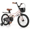 thumbnail image 1 of Costway Vélo pour Enfant de 18 Pouces avec Roues Stabilisatrices, Guidon et Selle Réglables, Frein à Main, Rose, 1 of 10
