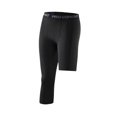thumbnail image 4 of Mens 3/4 Compression Pants Workout Leggings Tights Base Layer Pants for Running M Black Left Short, 4 of 8