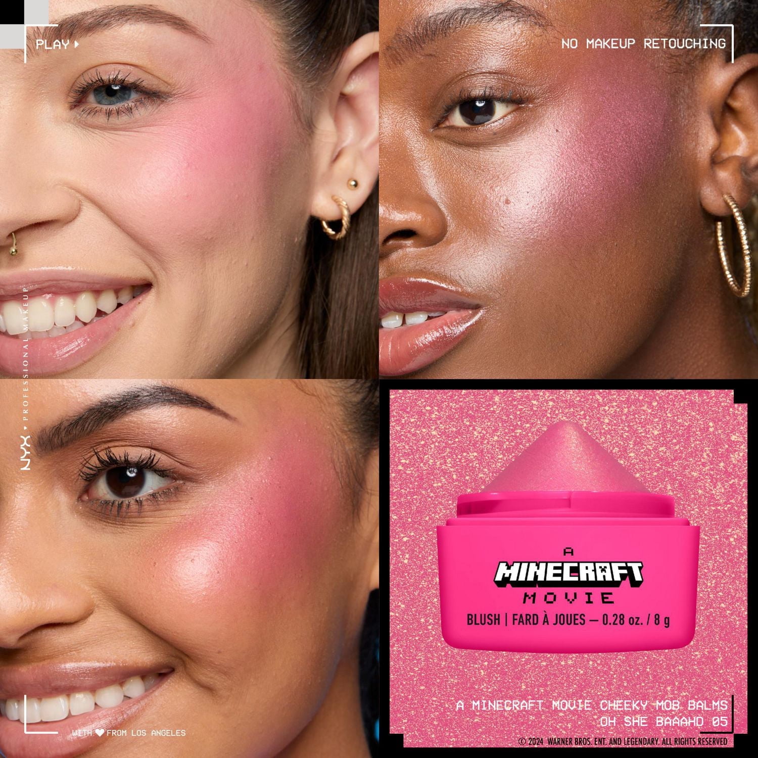 NYX Professional Makeup Baume à joues Cheeky Mob UN FILM MINECRAFT