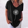 thumbnail image 2 of Pompotops Femmes Mode Décontractée Chemises Imprimées Manches Courtes T-Shirt Ample Hauts Blouse, 2 of 4