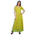 thumbnail image 1 of Moomaya Printed Cold Shoulder Keyhole Neck Crop Top And Palazzo Set Ethnic Wear, 1 of 1