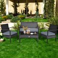 thumbnail image 4 of Gymax 8PCS Patio Wicker Rattan Conversation Set Outdoor Furniture Set w/ Cushion, 4 of 10