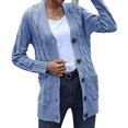 thumbnail image 4 of CEHVOM Women's Knit Cardigans Loose Slouchy Oversized Wrap Chunky Pocket Sweaters Coat, 4 of 8